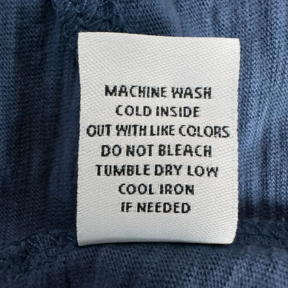 Habitat Peruvian Cotton Slub Pieced Tunic Top Womens Medium Blue Lagenlook Boho - Picture 13 of 13